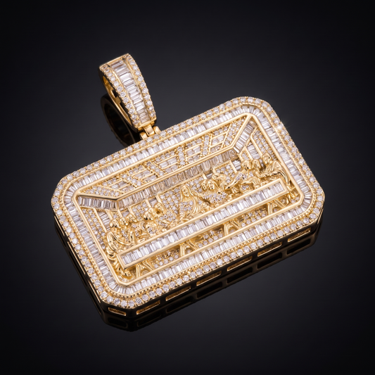 14k Gold Last Supper Jesus Pendant