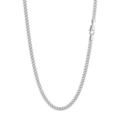 4mm Curb Miami Cuban Chain Necklace Men Women 16-30" Italian Style Necklace