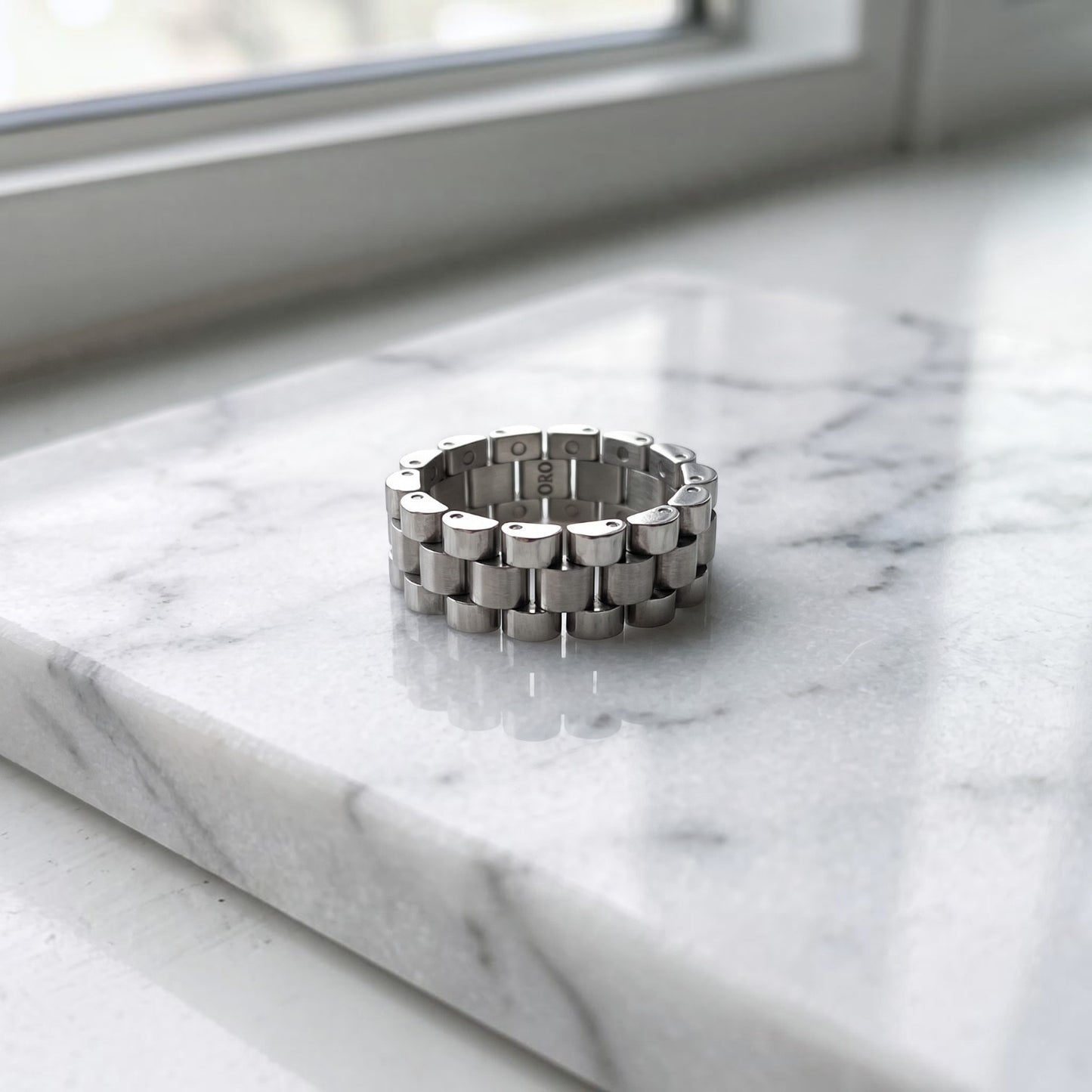 14k White Gold Custom Rolex Presidential Ring