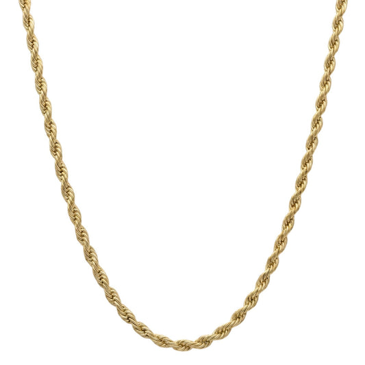 4mm 14K SS Gold Rope Chain Necklace Men Women 16-30" Italian Style Necklace