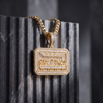 14k Gold Last Supper Jesus Pendant