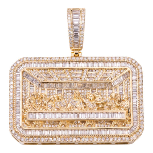 14k Gold Last Supper Jesus Pendant