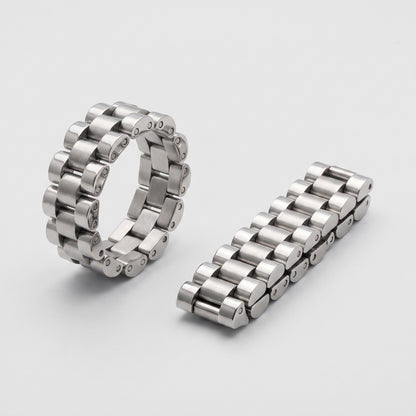 14k White Gold Custom Rolex Presidential Ring