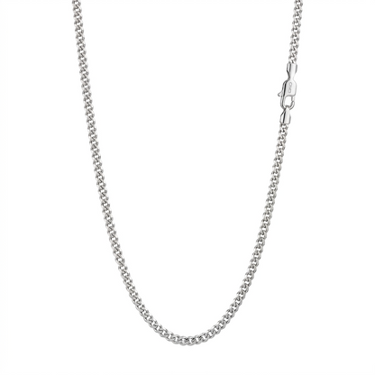 3mm Curb Miami Cuban Chain Necklace Men Women 16-30" Italian Style Necklace