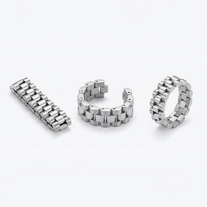 14k White Gold Custom Rolex Presidential Ring