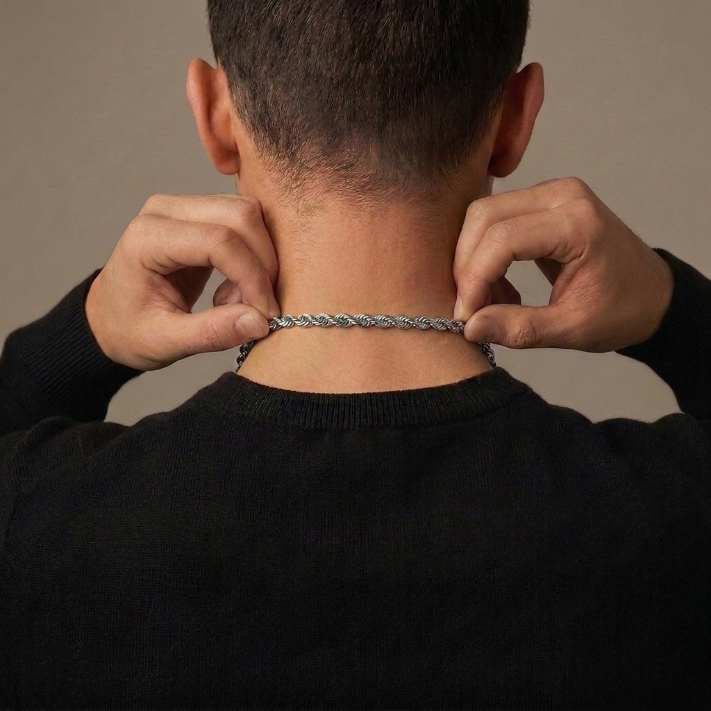 6mm Silver Plated Stainless Steel Rope Chain Necklace Men Women 18-30" Italian